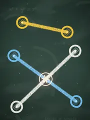 Chalkboard: coloured chalk rings and lines on a dark green slate.